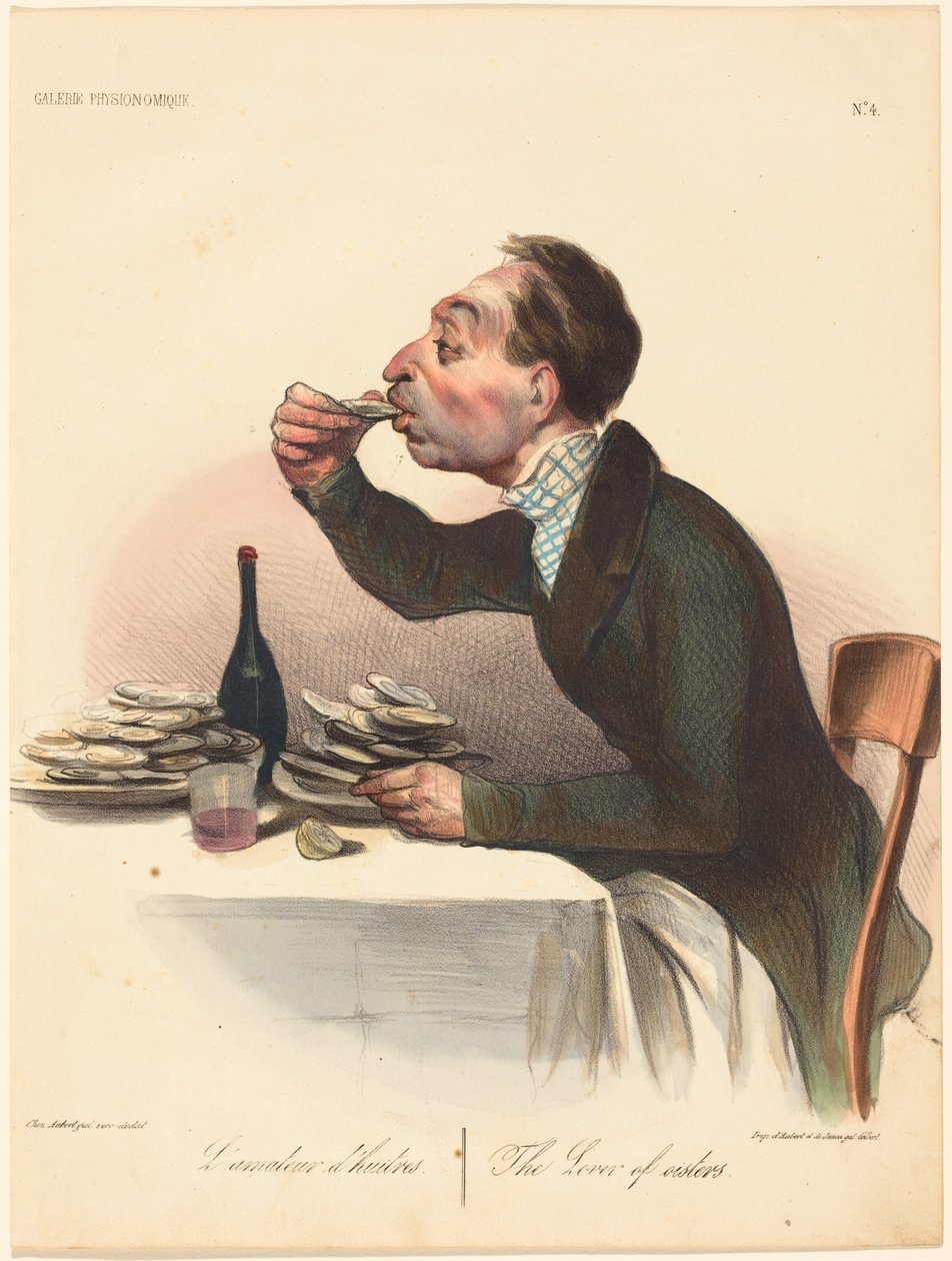 El amante de las ostras de Honoré Daumier