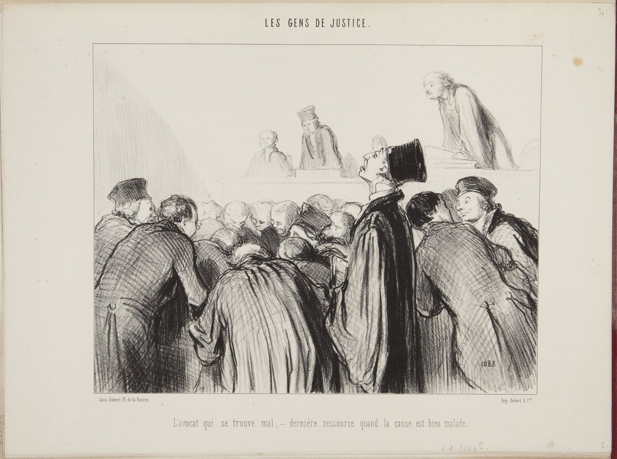 El abogado que se siente mal - último recurso cuando la causa está muy enferma de Honoré Daumier
