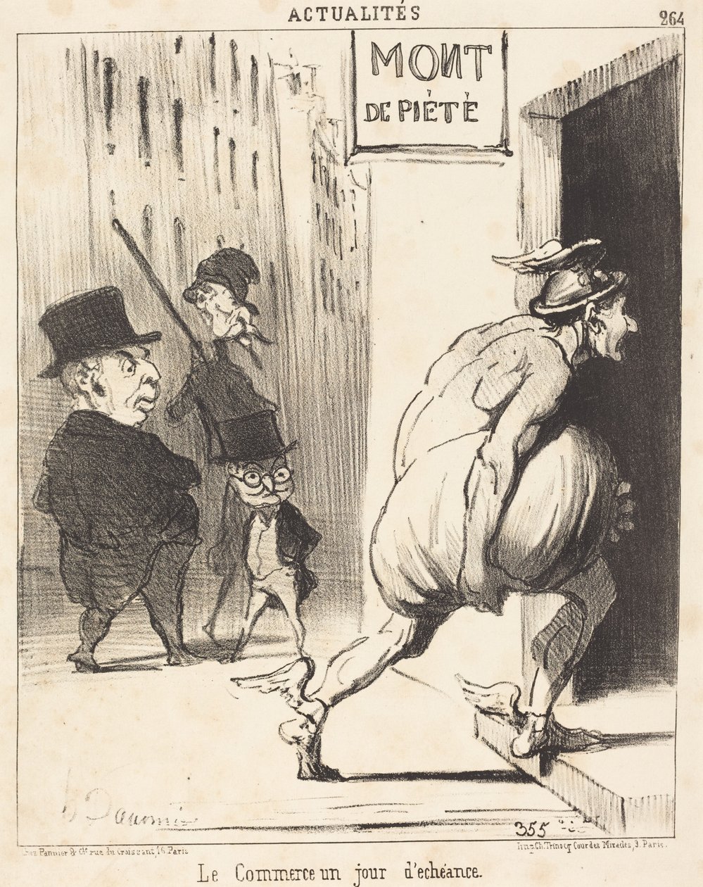El comercio en un día de vencimiento de Honoré Daumier
