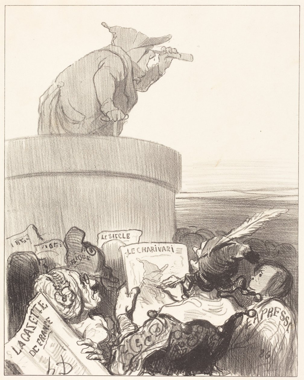Le Constitutionnel contemplando el horizonte político de Honoré Daumier
