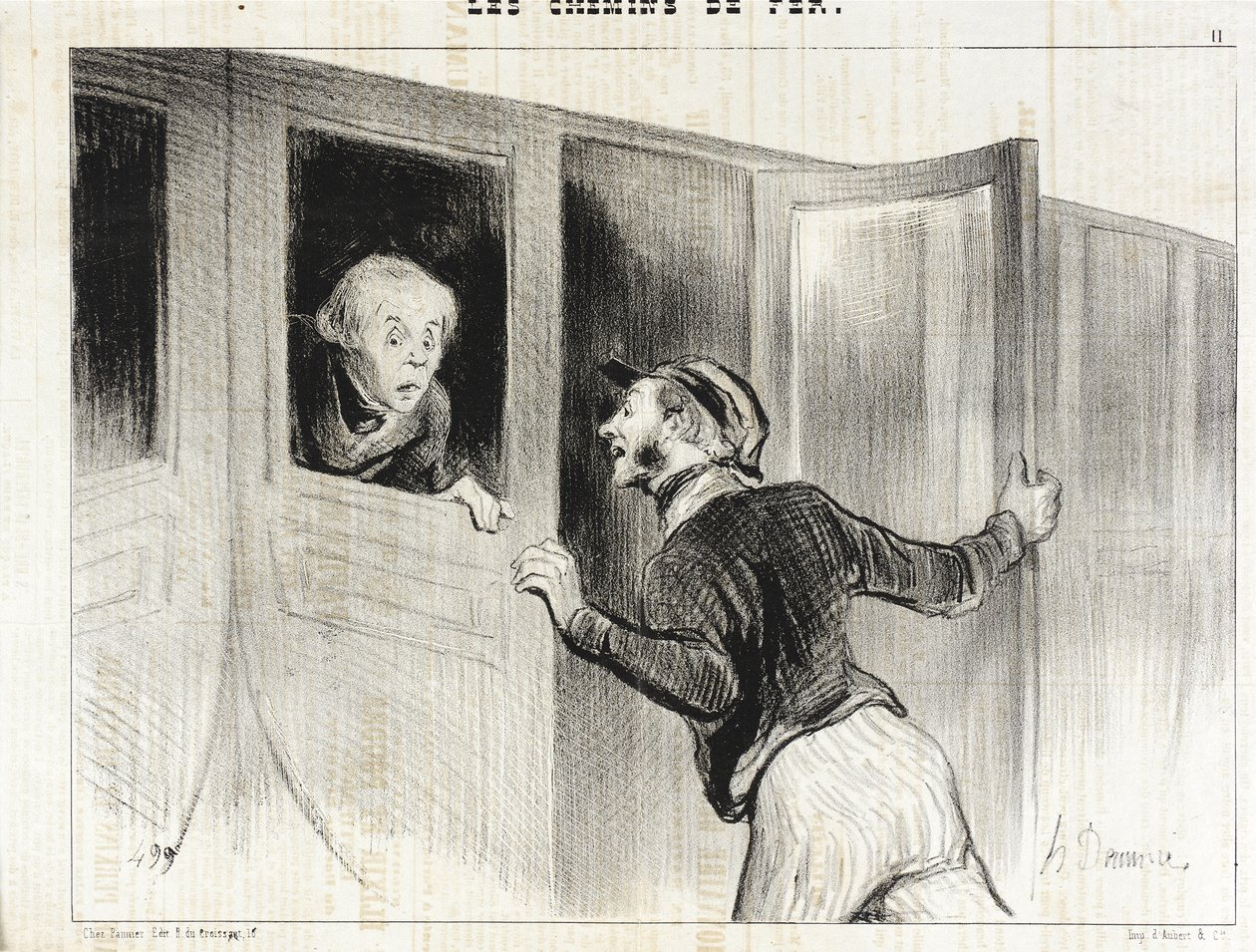 El peligro de quedarse dormido durante un viaje de Honoré Daumier