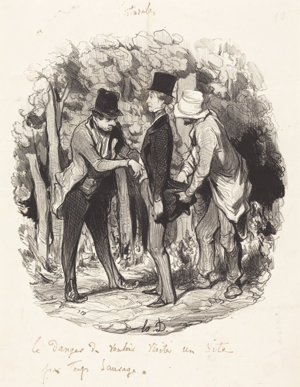 El peligro de... visitar un lugar demasiado salvaje de Honoré Daumier