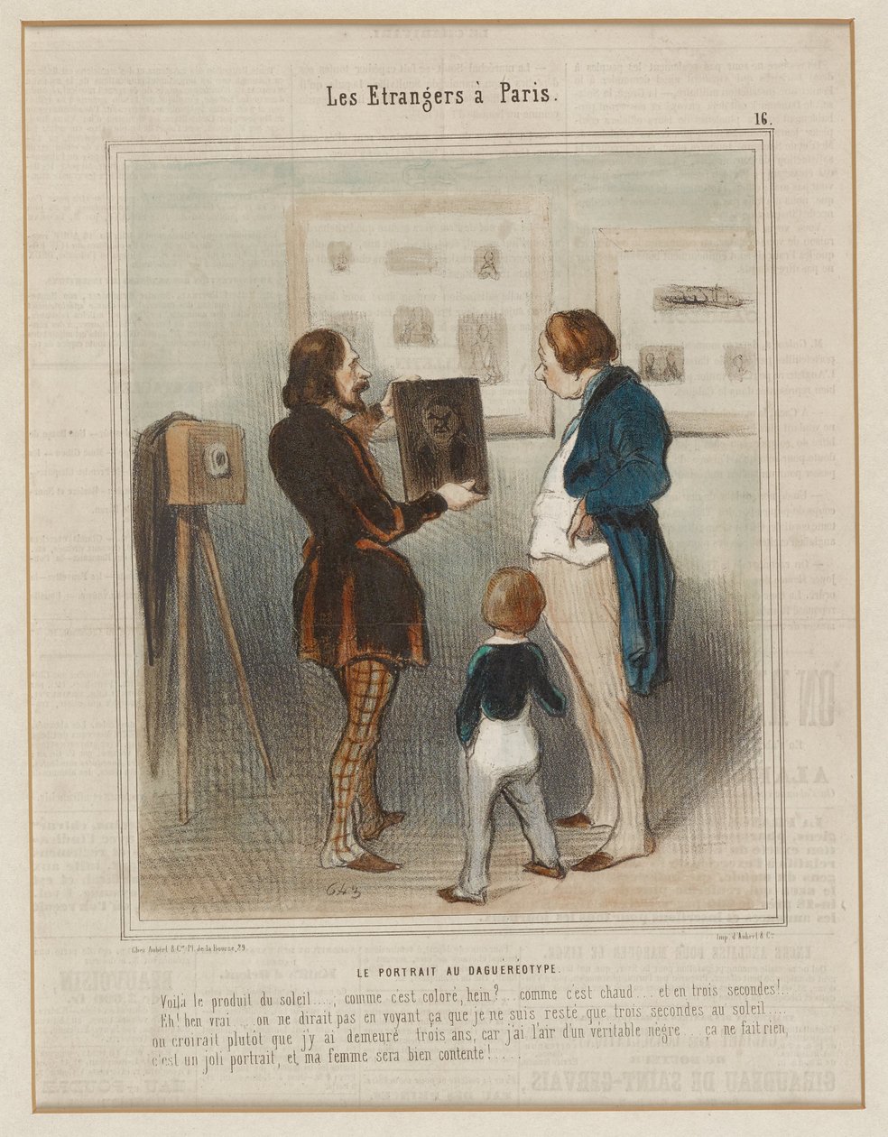 El retrato en daguerrotipo. (Los extranjeros en París, n.º 16), de Le Charivari de Honoré Daumier