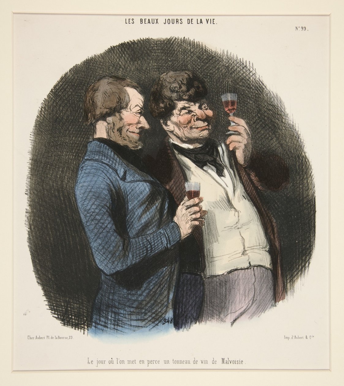 El día en que se abre un barril de vino de malvasía, de «Les Beaux Jours de la Vie» de Honoré Daumier