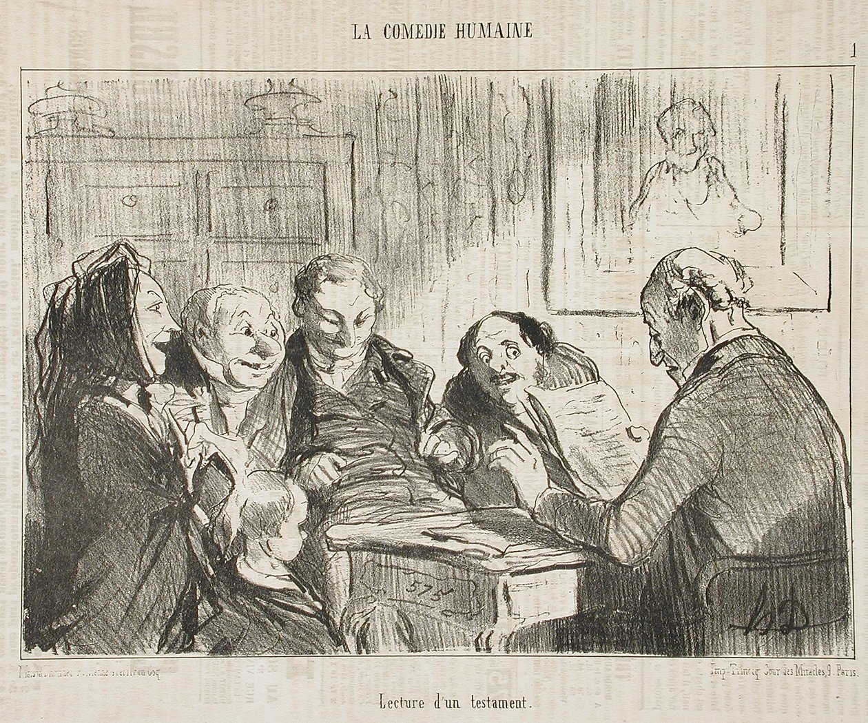Lectura de un testamento de Honoré Daumier
