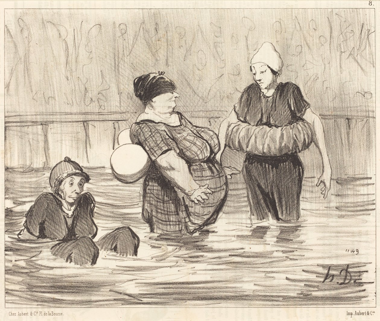 Las bañistas prudentes de Honoré Daumier