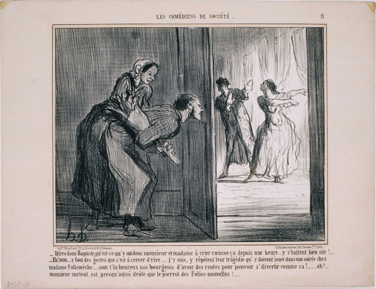 Los Comédiens de Société: Oye, Baptiste, ¿qué les pasa entonces… de Honoré Daumier