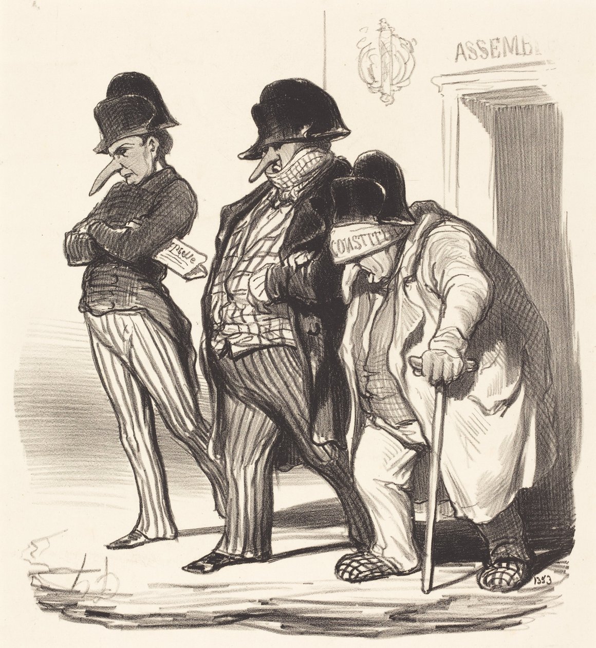 Los periódicos napoleónicos saliendo de la Asamblea Nacional... de Honoré Daumier