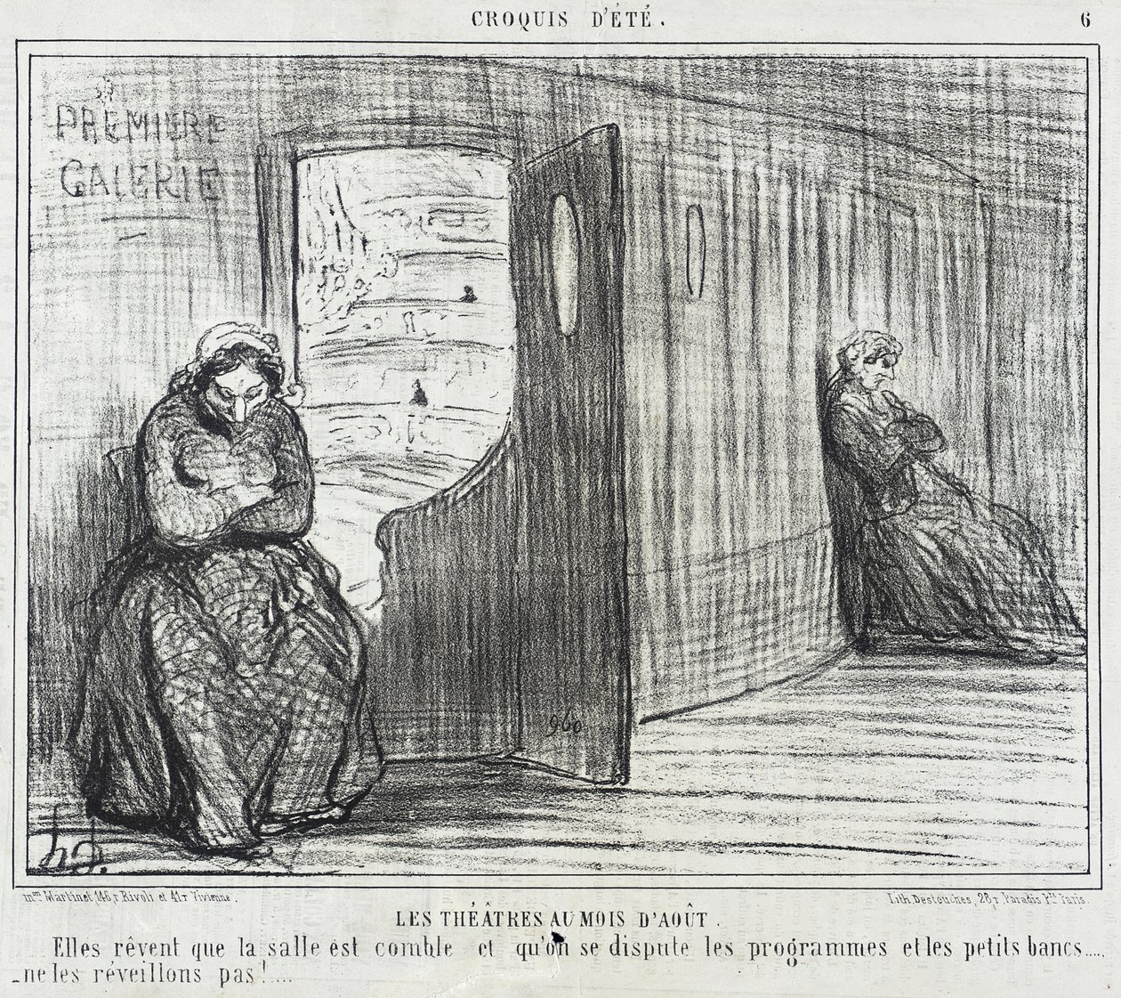 Los teatros en agosto de Honoré Daumier