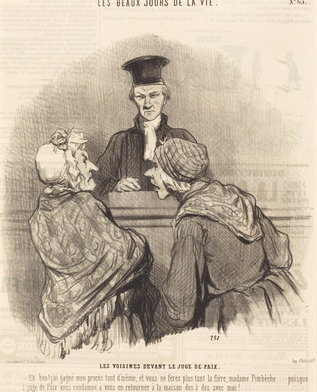 Las vecinas ante el juez de paz de Honoré Daumier