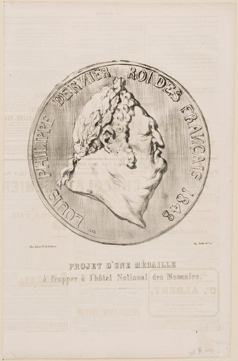 Luis Felipe, último rey de Francia, 1848 de Honoré Daumier