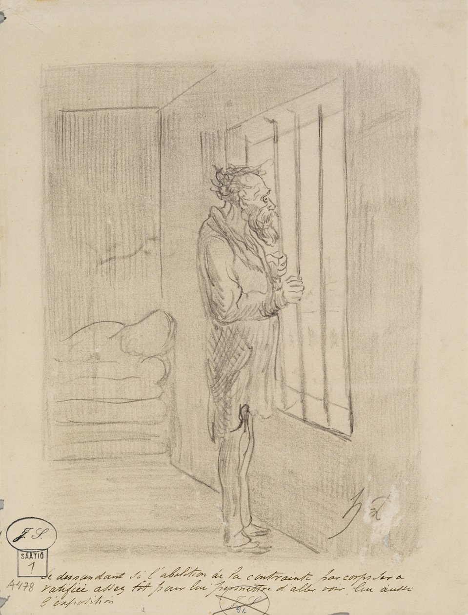 Hombre bajo llave de Honoré Daumier