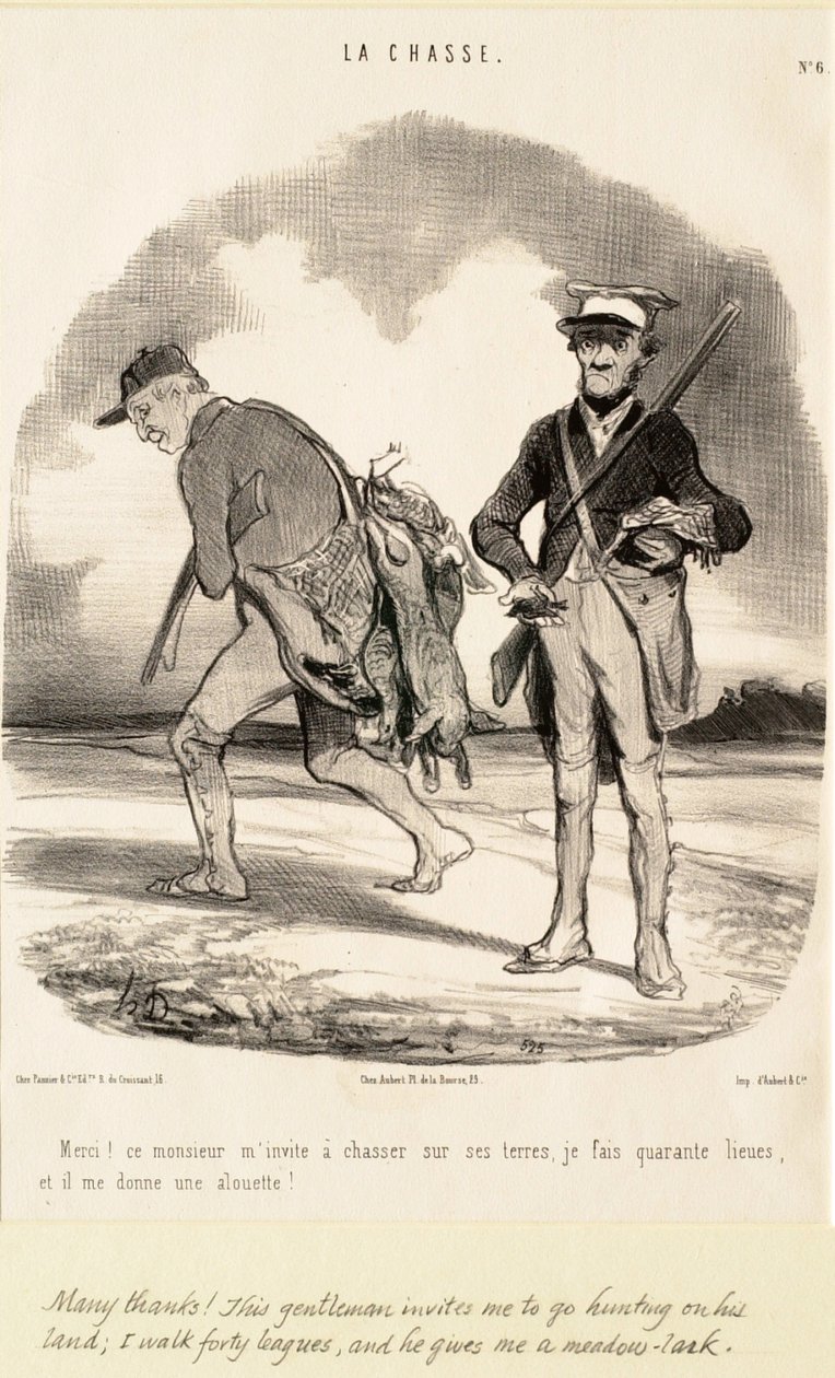¡Muchas gracias! Este caballero me invita a cazar de Honoré Daumier