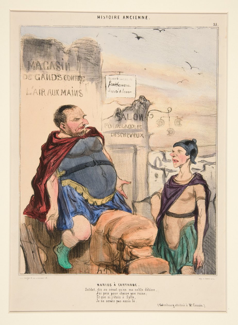 Mario en Cartago. Soldado, di al Senado que en mi noble miseria... de Histoire Ancienne de Honoré Daumier