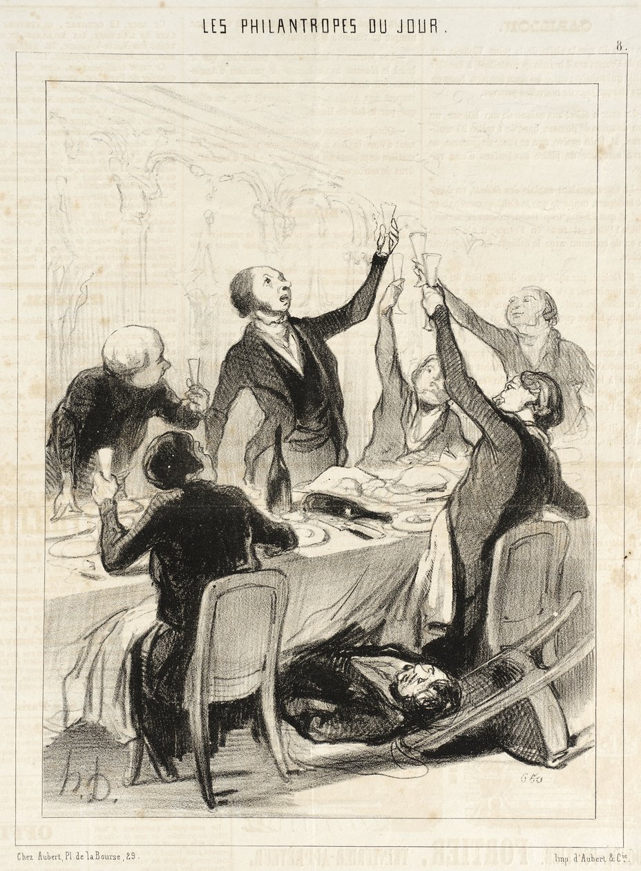 Señores... nos queda por brindar por la Sociedad de Templanza por 43.ª vez... de Honoré Daumier