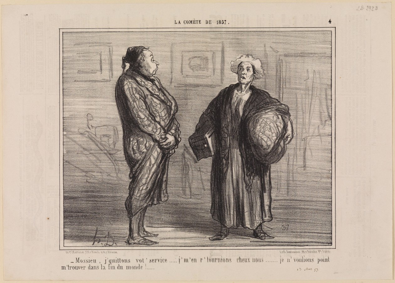 Señor, dejamos su servicio... (La Comète de 1857, página 4) de Honoré Daumier