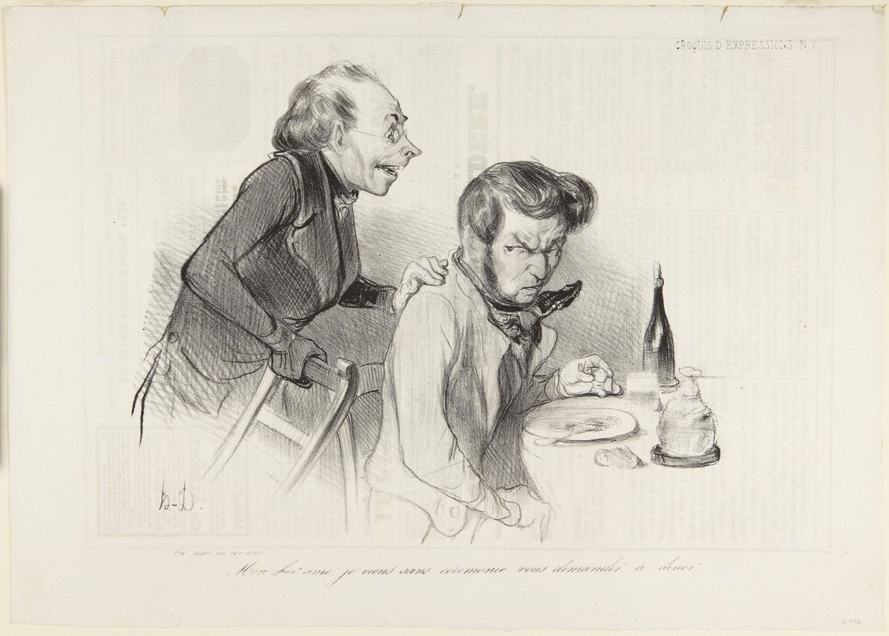 Mi querido amigo, vengo sin ceremonias a invitarte a cenar de Honoré Daumier