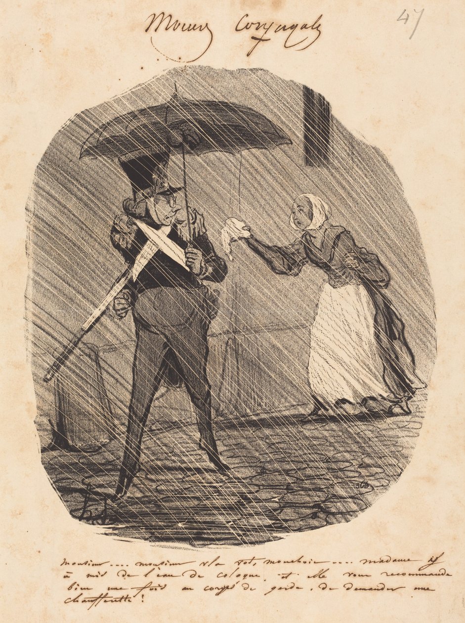 Señor... Señor, aquí tiene su pañuelo. de Honoré Daumier