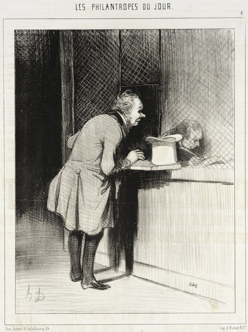 Señor, quiero hacer una donación para el terremoto de Batignoles... de Honoré Daumier