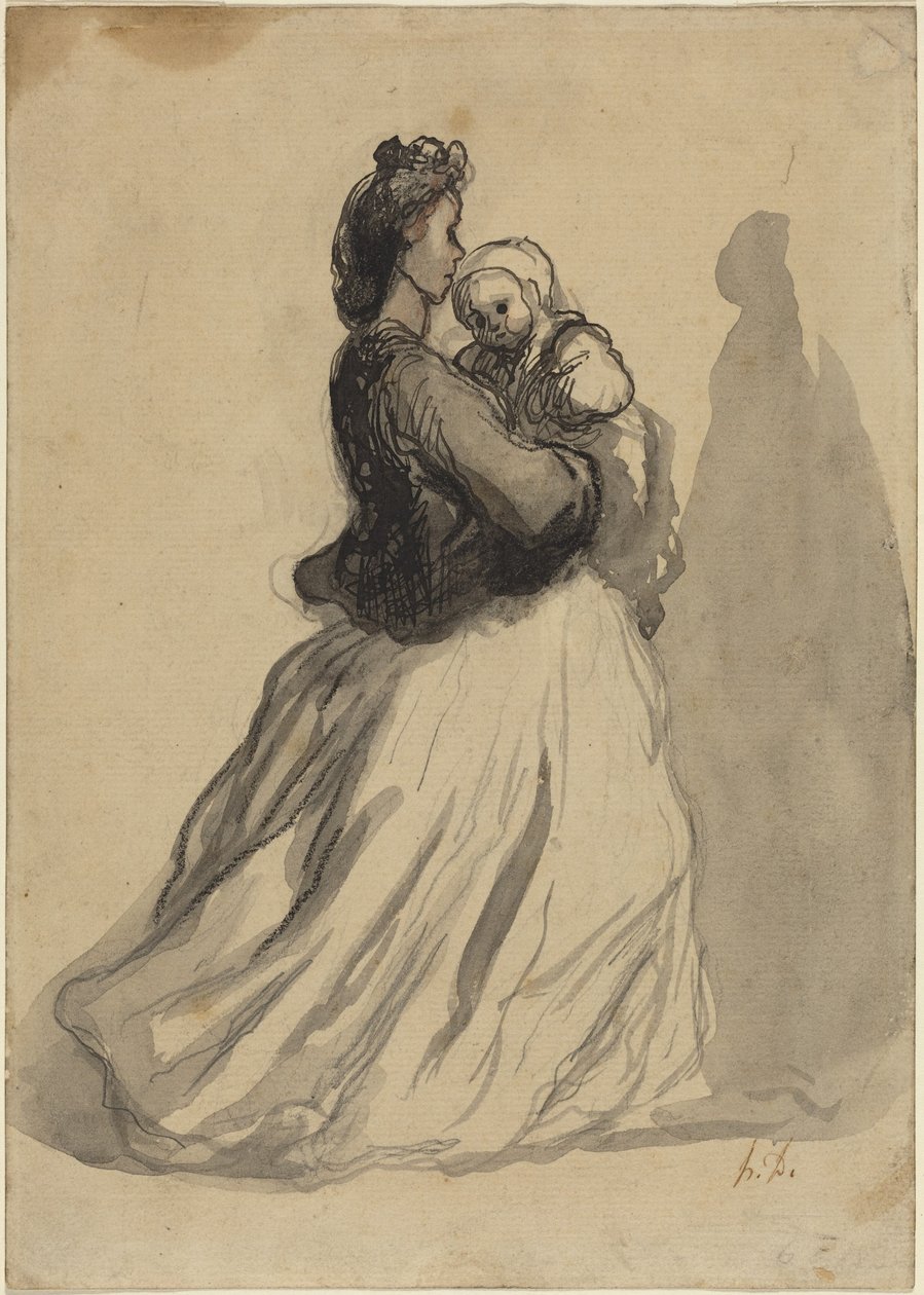 Madre y bebé de Honoré Daumier