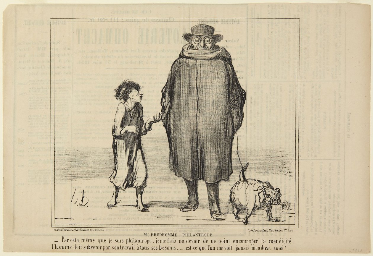 El señor Prudhomme, filántropo, número 291 de la serie Actualités de Le Charivari de Honoré Daumier