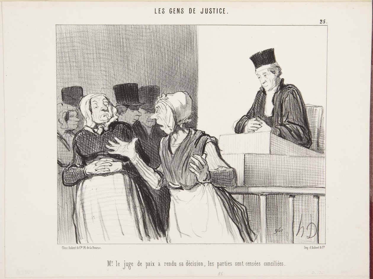 El juez de paz ha dictado su resolución; se considera que las partes han llegado a un acuerdo. de Honoré Daumier