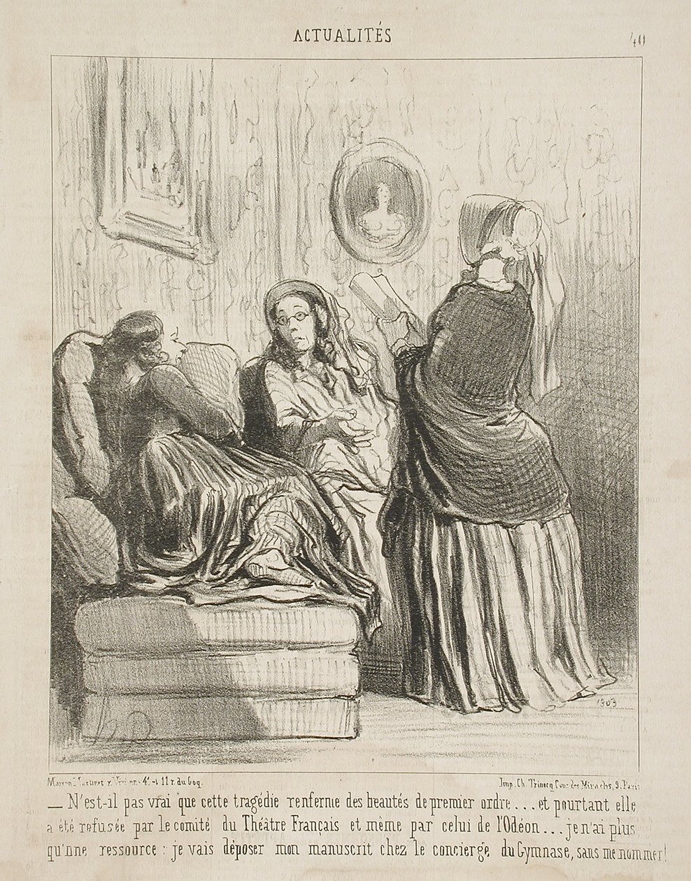 ¿No es verdad que esta tragedia encierra bellezas...? de Honoré Daumier