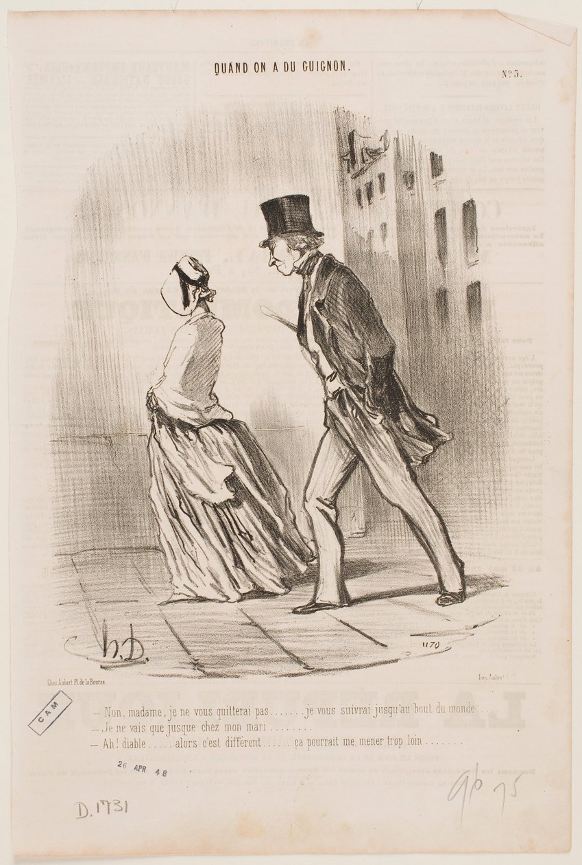 No, señora, no voy a renunciar a usted… La seguiré hasta el fin del mundo… de Honoré Daumier