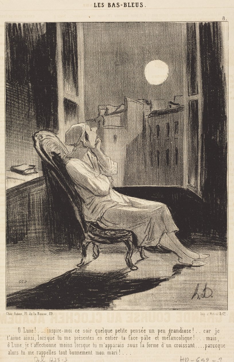 ¡Oh, Luna!... inspírame esta noche algún pequeño pensamiento... de Honoré Daumier