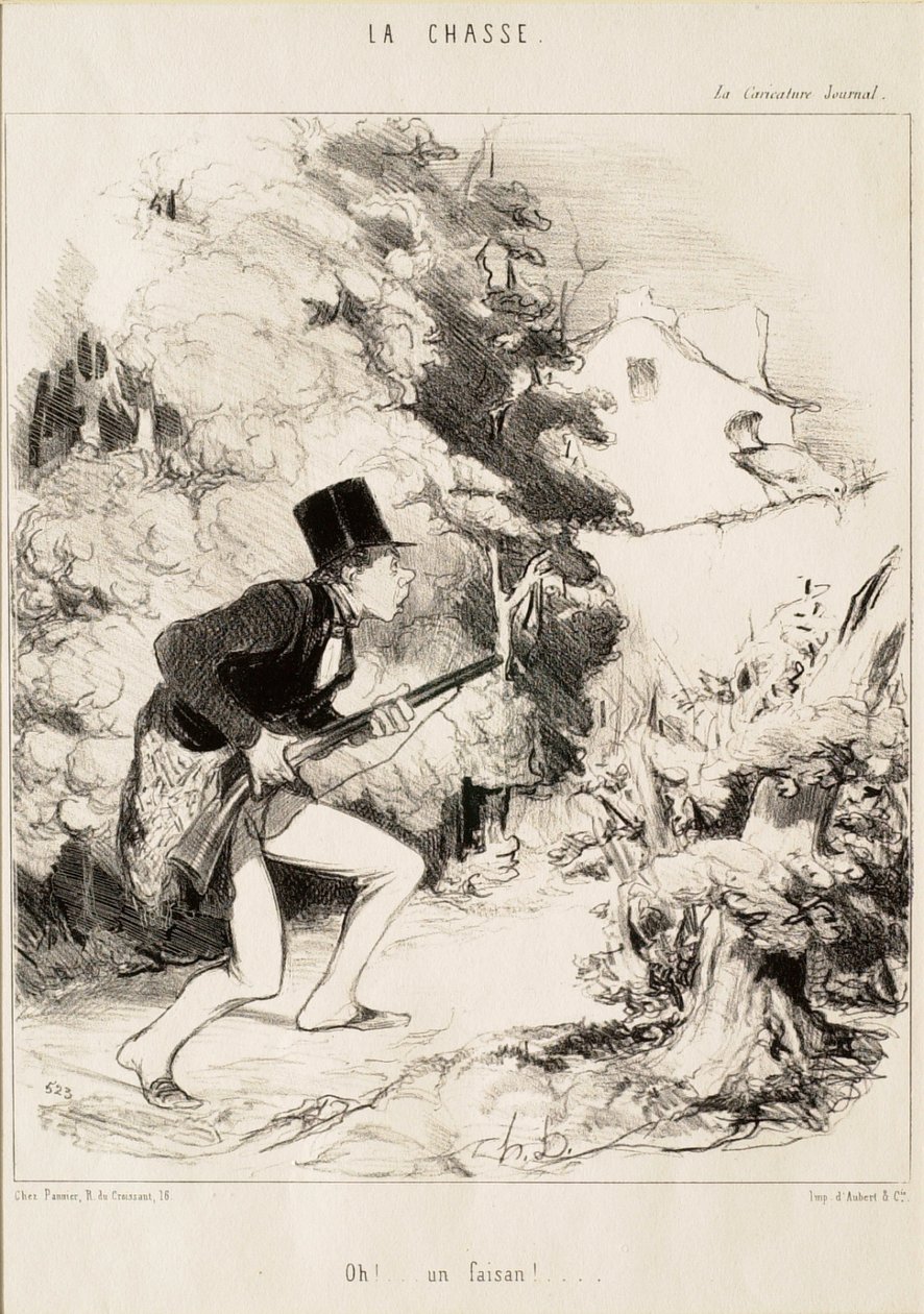 ¡Oh! ... ¡Un faisán! de Honoré Daumier