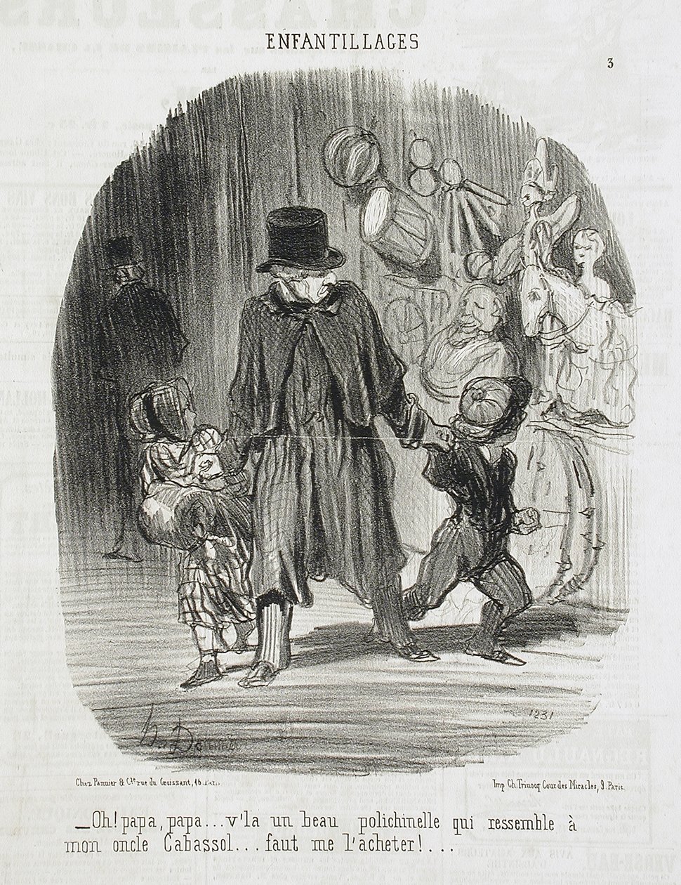 ¡Oh! Papá, papá... ahí hay un hermoso Polichinela... de Honoré Daumier