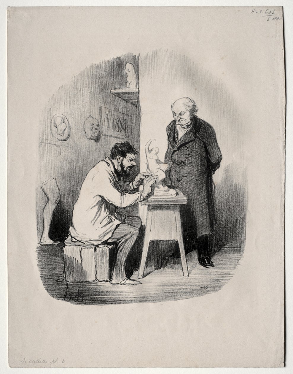 Los Artistas, lámina 2: Debes modelarme de esta manera algún día de Honoré Daumier