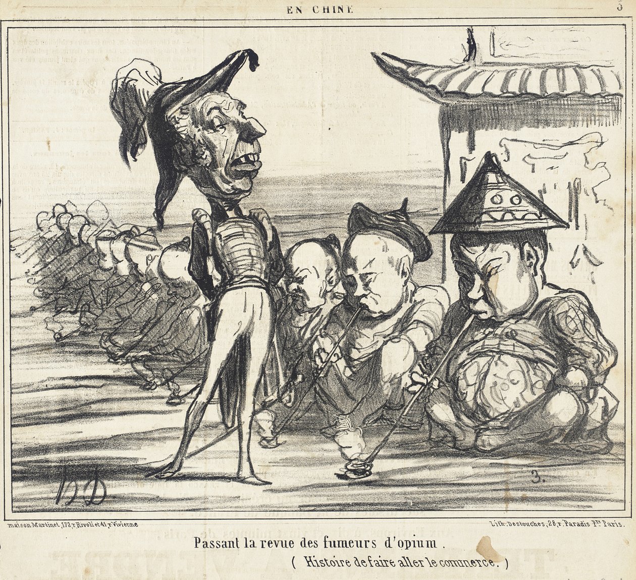 Pasando revista a los fumadores de opio de Honoré Daumier