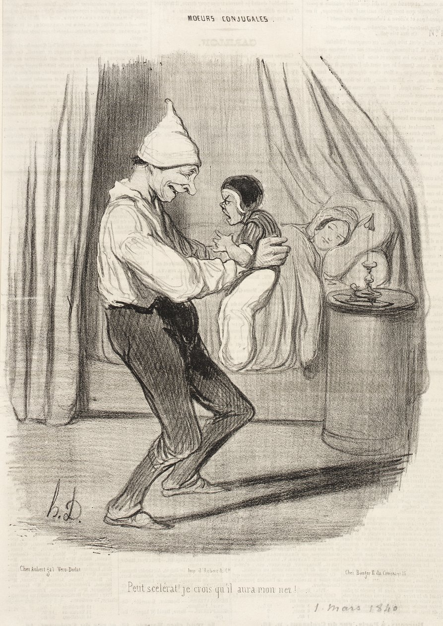 ¡Pequeño granuja! Creo que tendrá mi nariz... de Honoré Daumier