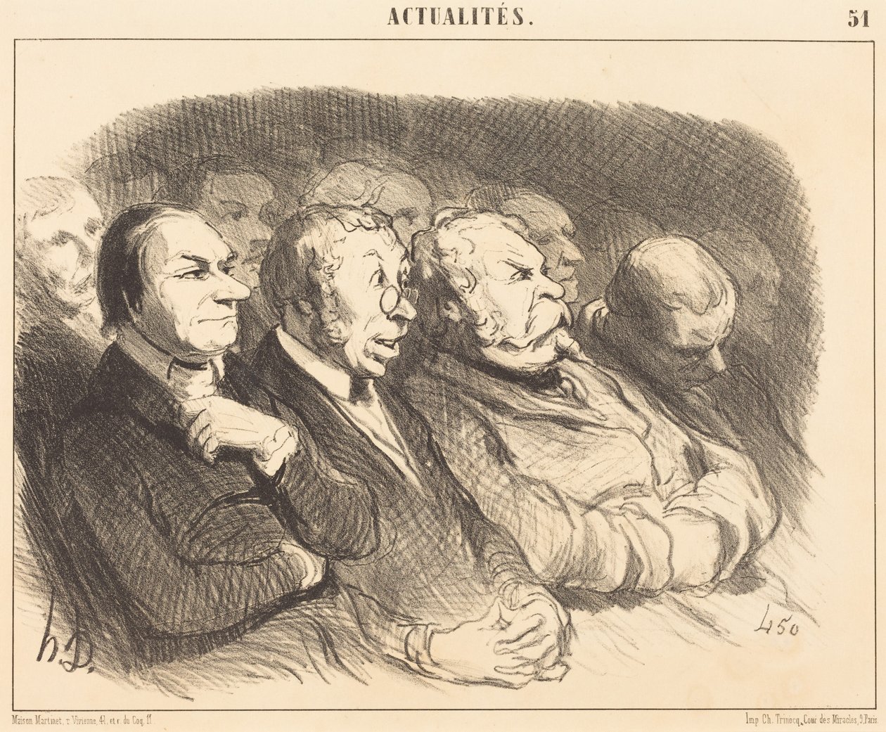 Rostros de los espectadores de la Puerta de San Martín... de Honoré Daumier