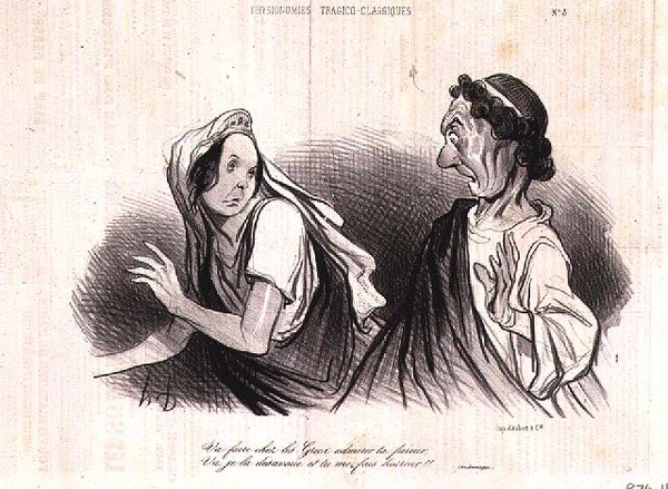Fisiognomía de los personajes de la tragedia clásica; "Ve, haz que los griegos admiren tu orgullo. Ve, lo rechazo y me enfermas" de la revista 