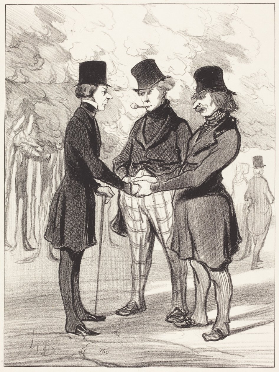 ¡Qué feliz encuentro!... Es... de Honoré Daumier