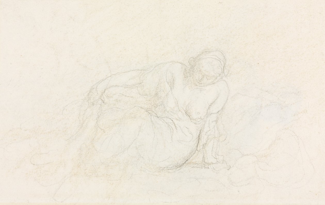 Reclining Woman Leaning on Her Arm (verso) de Honoré Daumier