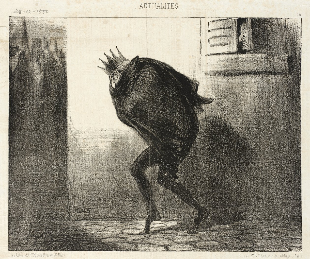 Regreso nocturno del Elector de Hesse a su querida ciudad de Kassel... de Honoré Daumier