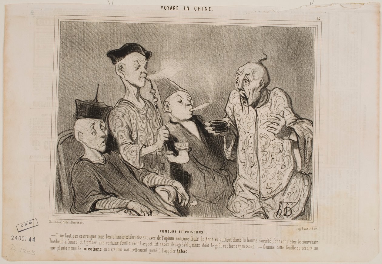 Fumadores y personas que consumen tabaco de mascar de Honoré Daumier