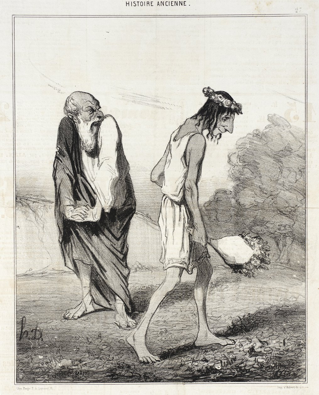 Telémaco, devastado por el amor de Honoré Daumier