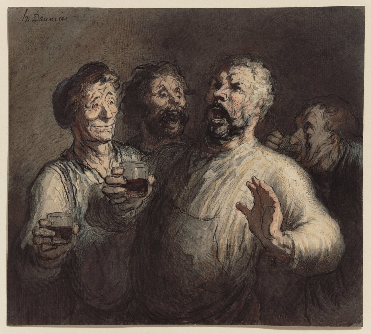 Los bebedores de Honoré Daumier