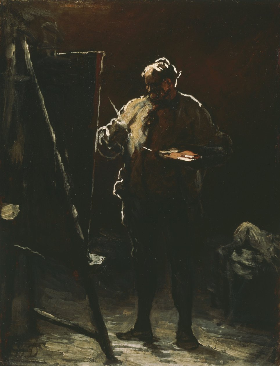 El pintor ante su caballete de Honoré Daumier