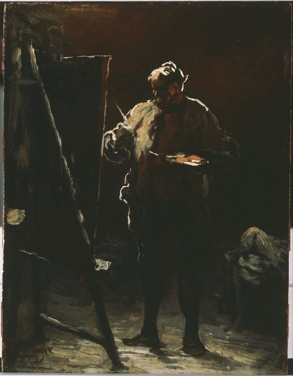 El pintor en su caballete de Honoré Daumier