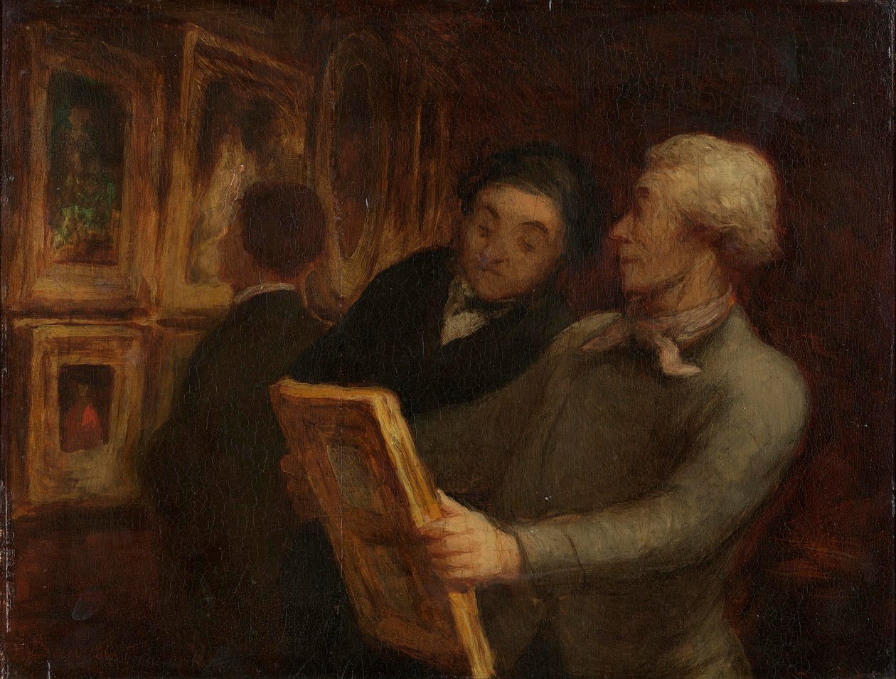 Los amantes de la pintura de Honoré Daumier