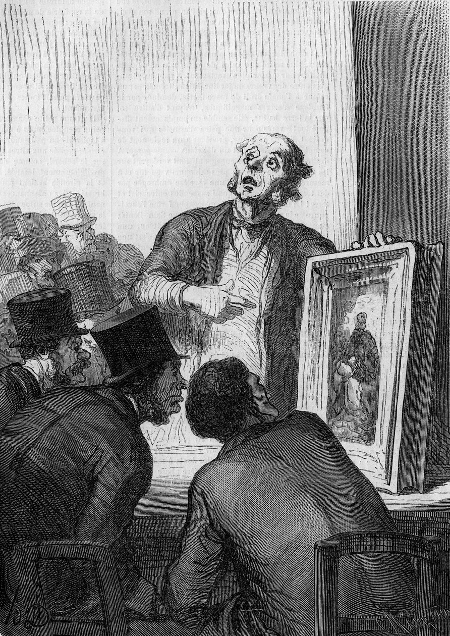La casa de subastas: el experto en arte. Caricatura de Honoré Daumier. Grabado en 