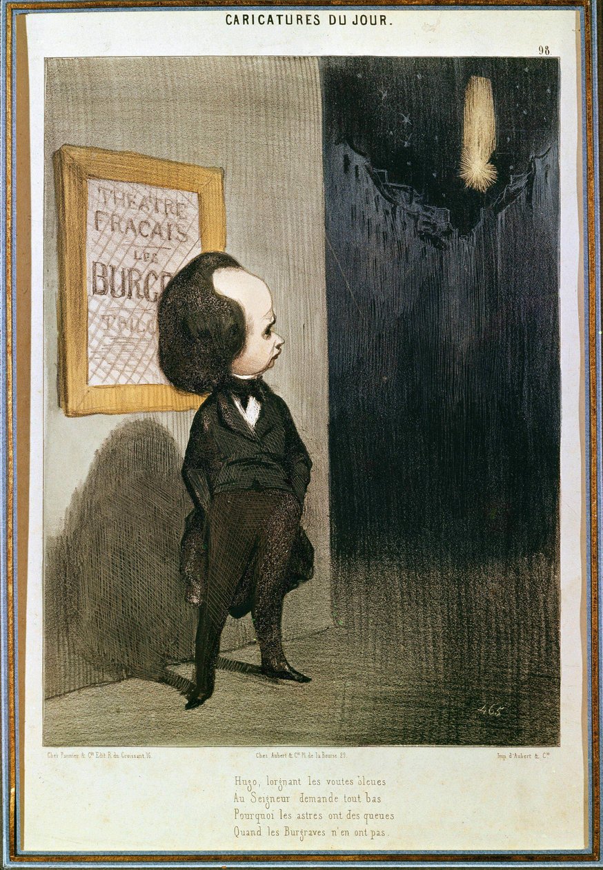 El fracaso de Los Burgraves de Victor Hugo (1802 - 1885), en 1843. Caricatura de Honoré Daumier (1808 - 1879). París, Museo Victor Hugo de Honoré Daumier