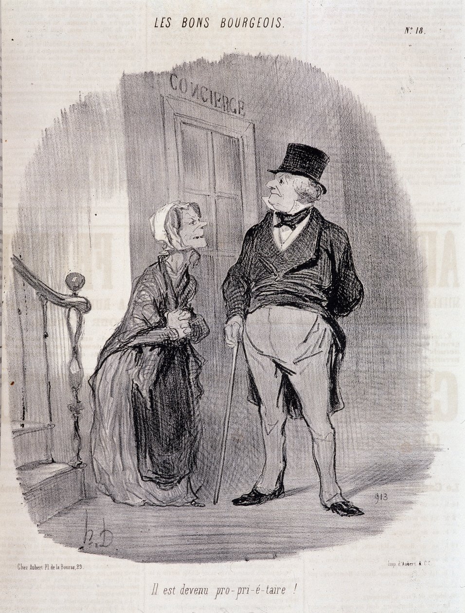 El buen burgués: “¡Se ha convertido en propietario!” - por Honoré Daumier, en “Le Charivari” del 06/10/1846 de Honoré Daumier