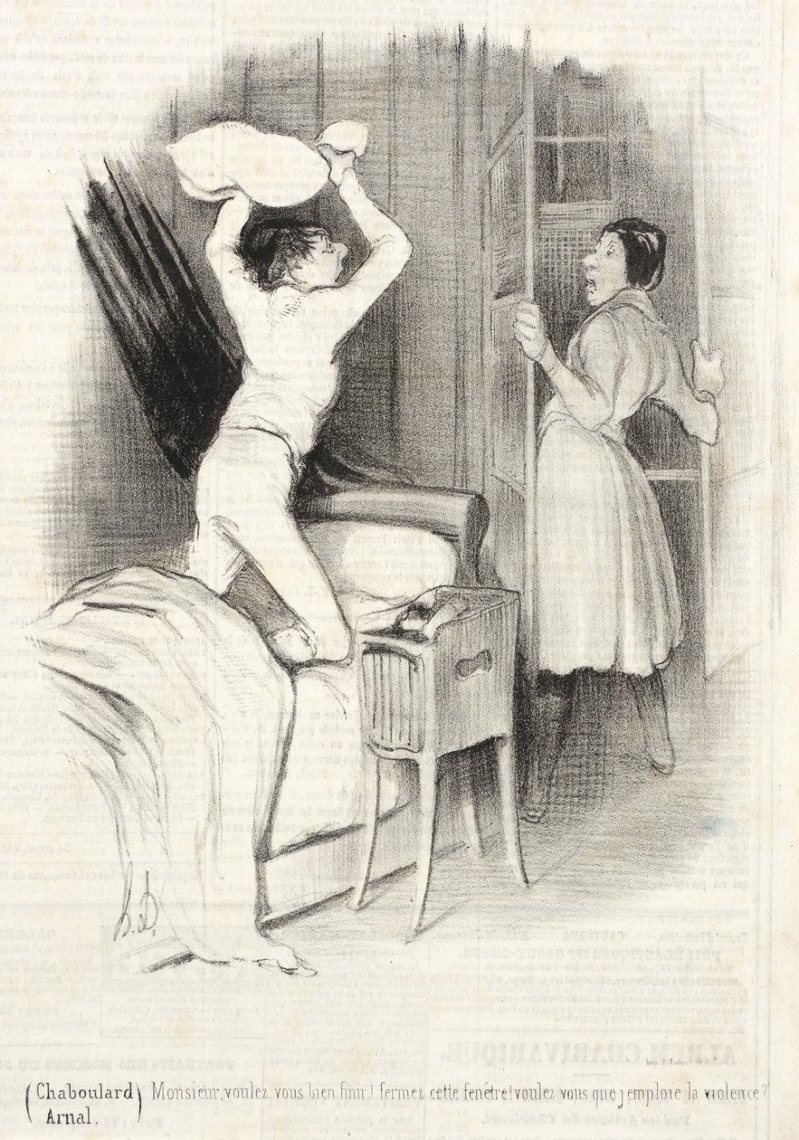 Théâtre du Vaudeville - Pasada la medianoche de Honoré Daumier