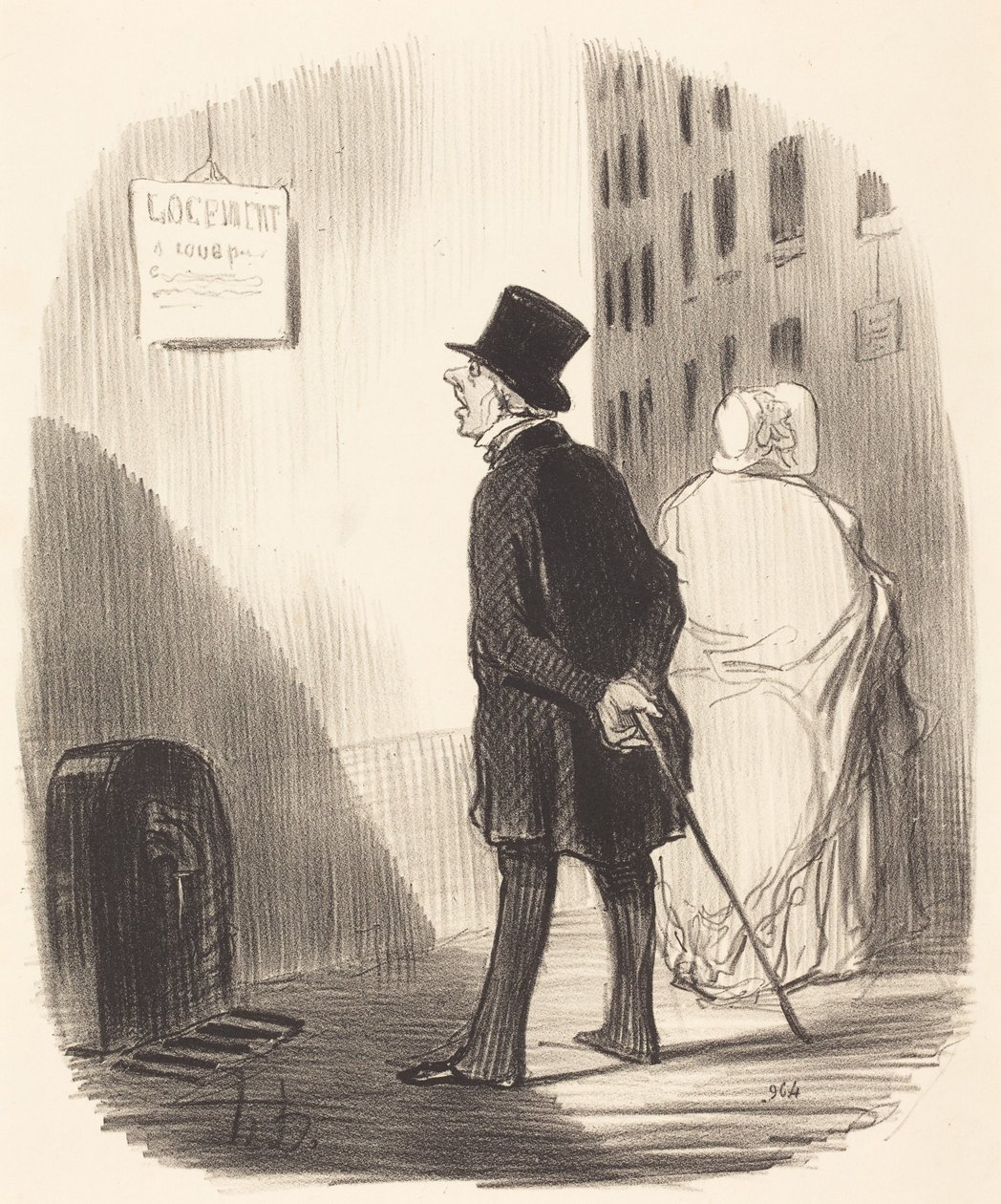 Vaya, aquí hay un cartel que se le pasó por alto a mi mujer... de Honoré Daumier